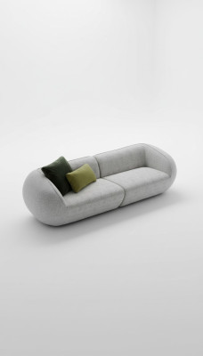 Ensemble de canapé gris trois places fauteuil suite de meubles rembourrés design de luxe