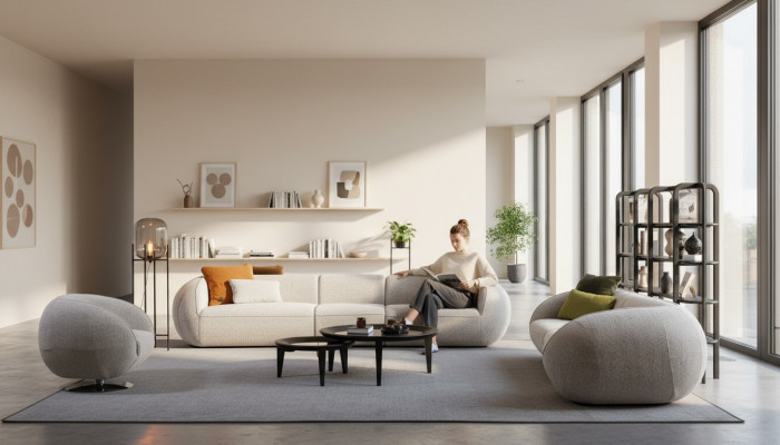 Luxueux salon Ensemble de canapé Suite Cinq Places Trois Places Fauteuil Set Moderne