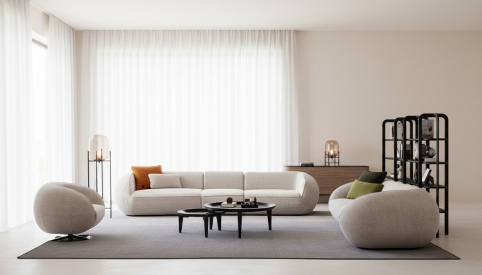 Luxueux salon Ensemble de canapé Suite Cinq Places Trois Places Fauteuil Set Moderne