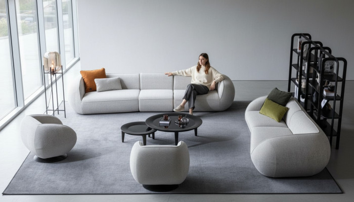 Set de canapé Mobilier de salon Cinq places Quatre places Ensemble fauteuil Meubles de designer