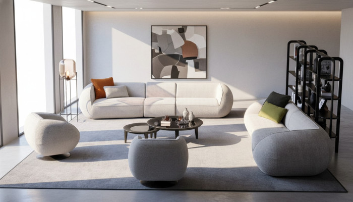 Set de canapé Mobilier de salon Cinq places Quatre places Ensemble fauteuil Meubles de designer