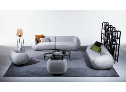 Ensemble de canapé groupe de sièges lounge trois places fauteuil d'angle rembourré moderne