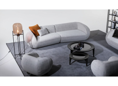 Ensemble de canapé de luxe gris quatre places fauteuil canapés de luxe meubles en textile