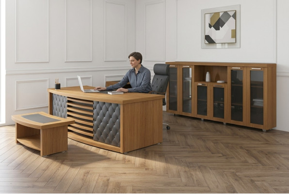Ensemble de bureau de design en bois de luxe Ensemble de bureau Armoire Mobilier 4 pièces