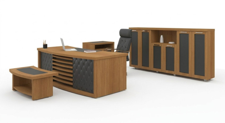 Ensemble de bureau de design en bois de luxe Ensemble de bureau Armoire Mobilier 4 pièces