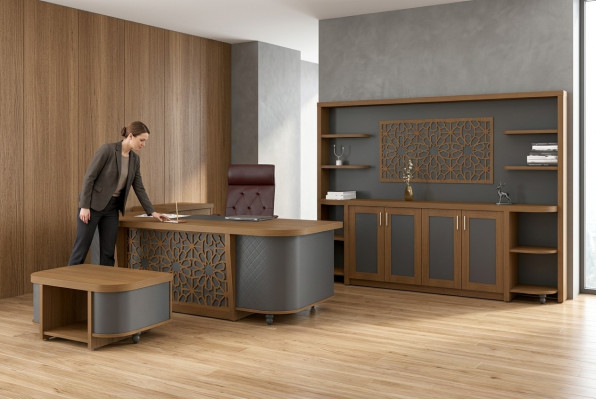 Ensemble de mobilier de bureau de luxe pour étude, comprenant un bureau 4 pièces.