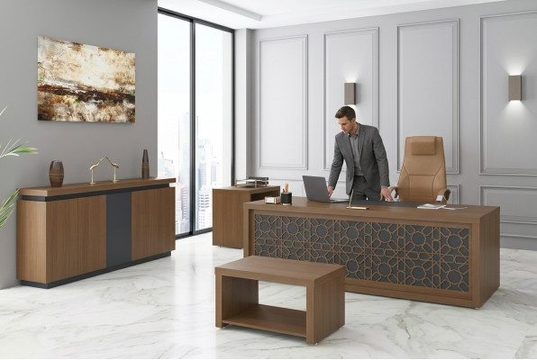 Mobilier de bureau en bois ensemble bureau table basse meubles de salle d'étude 4 pièces
