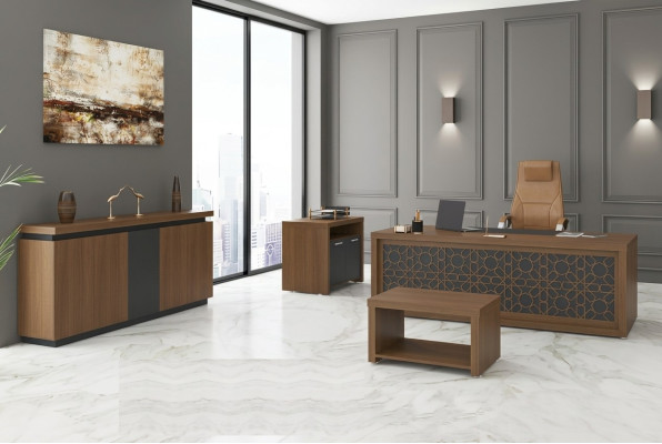 Mobilier de bureau en bois ensemble bureau table basse meubles de salle d'étude 4 pièces