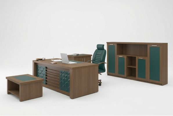 Suite de bureau marron mobilier de bureau de luxe bureau meubles de designer 4 pièces