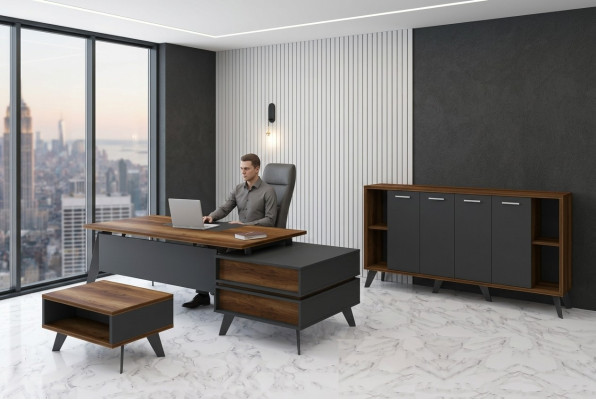 Mobilier de bureau ensemble complet 3 pièces mobilier de bureau bureau armoire