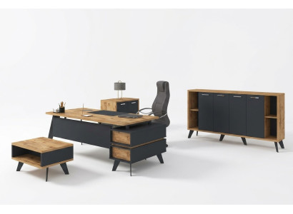 Ameublement Bureau Set Salle d'étude Bureaux Armoires Table 4pcs
