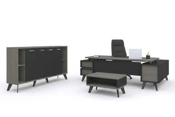 Salle d'étude Mobilier de bureau Bureau Table basse Armoire 3 pièces ensemble