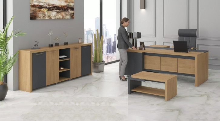 Ameublement de bureau Bureau Commode Table basse Meubles de luxe 3 pièces