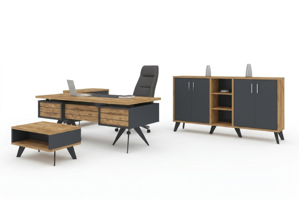 Grand ensemble de salle d'étude Mobilier de bureau Bureau Commode Table