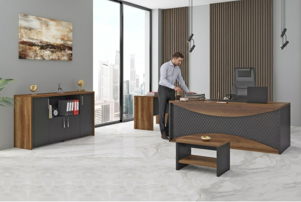 Salle d'étude meubles en bois ensemble de bureau bureau armoire à dossiers table basse