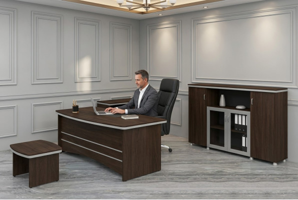 Ensemble de bureau moderne Bureau Armoire Tables d'appoint Complet 4 pièces