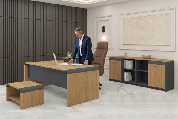 Grand ensemble de salle d'étude Bureau Commode Table basse Complet