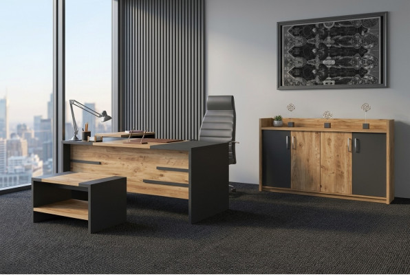 Ensemble de mobilier de bureau suite de bureau bureau armoire style moderne neuf 4 pièces.