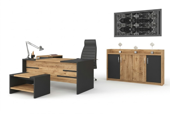 Ensemble de mobilier de bureau suite de bureau bureau armoire style moderne neuf 4 pièces.