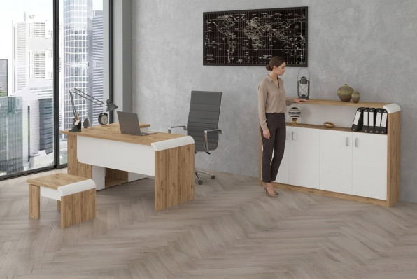 Bureau pour le cabinet d'avocats Praxis Mobilier de bureau complet Armoire Table 3 pièces