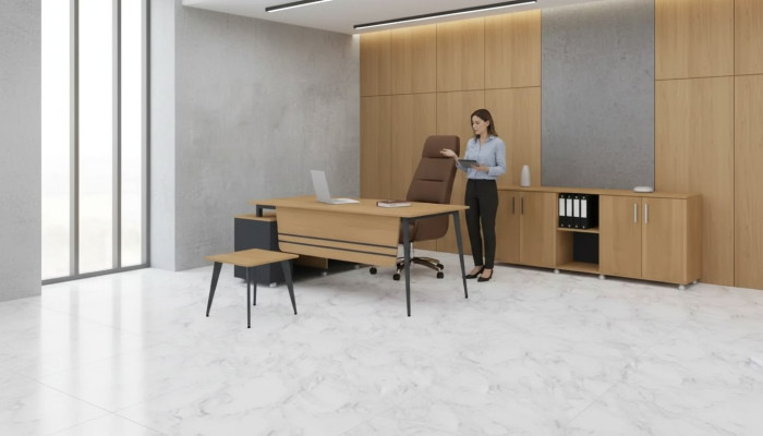 Salle d'étude Ensemble nouveau Table basse Design moderne Bureau d'angle 3 pièces