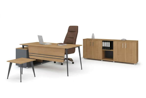 Salle d'étude Ensemble nouveau Table basse Design moderne Bureau d'angle 3 pièces