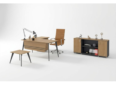 Ensemble de bureau suite Bureau d'angle Armoire Salle d'étude Ensemble complet de 3 pièces.