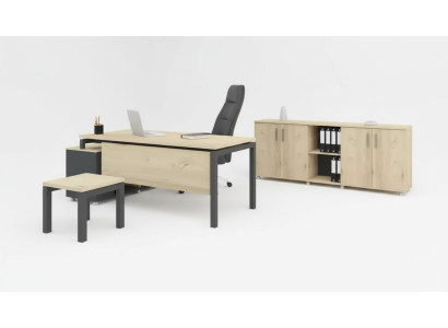 Luxueux ensemble de bureau moderne en bois. Bureau d'angle Armoire Table basse