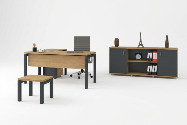Mobilier de bureau Bureau Armoire Armoire Table basse Ensemble de 2 pièces