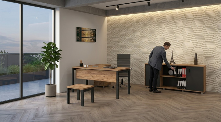 Bureau pour le cabinet d'avocats Pratique complète avec ameublement Armoire Table 3 pièces