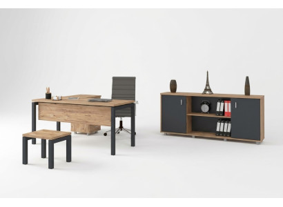 Bureau pour le cabinet d'avocats Pratique complète avec ameublement Armoire Table 3 pièces