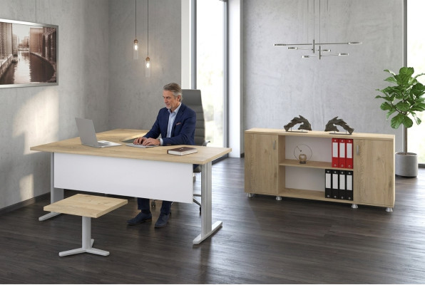 Bureau d'angle Bureau Salle d'étude Moderne Ensemble complet Mobilier 3 pièces