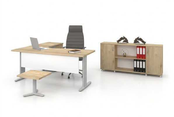 Bureau d'angle Bureau Salle d'étude Moderne Ensemble complet Mobilier 3 pièces