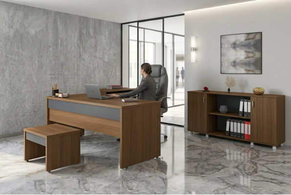 Table Bureau Salle d'étude Mobilier de bureau Bureaux Armoires 3 pièces