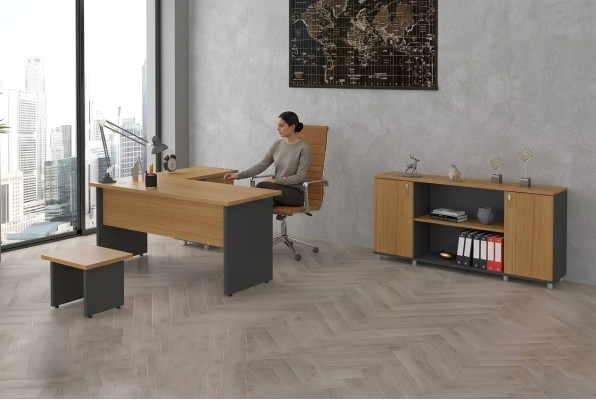 Mobilier de bureau Ensemble de salle d'étude Mobilier de bureau Bureau Chef Armoire