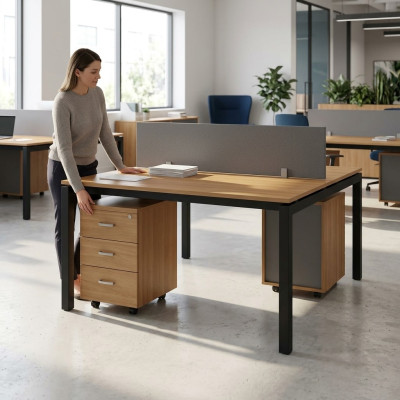 Set de mobilier de bureau avec deux bureaux Tables de bureau Mobilier Table