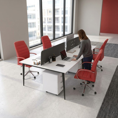 Grand ensemble de bureau blanc pour le travail sur table des meubles de bureau modernes