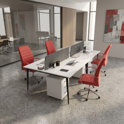 Grand ensemble de bureau blanc pour le travail sur table des meubles de bureau modernes