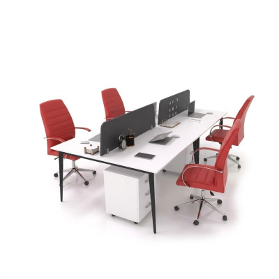 Grand ensemble de bureau blanc pour le travail sur table des meubles de bureau modernes