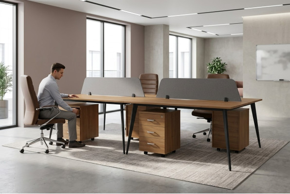 Grand Bureau Brun Mobilier de Bureau Équipement de Bureau