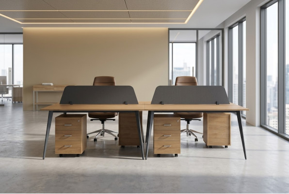 Grand Bureau Brun Mobilier de Bureau Équipement de Bureau