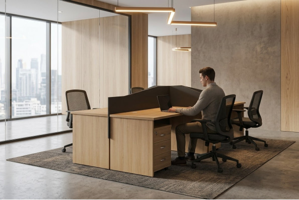 Mobilier en bois Aménagement de bureau Grand bureau Conception Salle d'étude