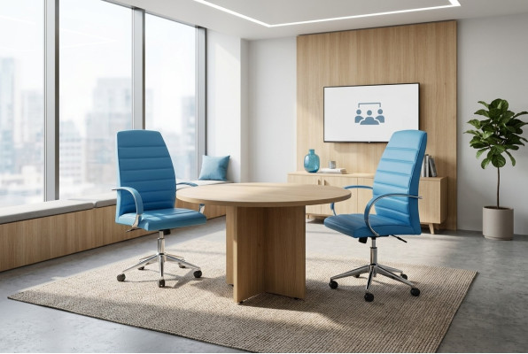 Table de travail ronde Salle d'étude Mobilier de bureau neuf Table de travail Designer
