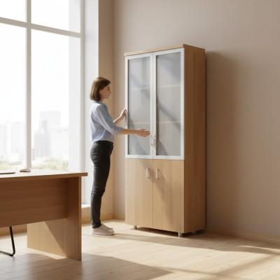 Armoire de classement Salle d'étude Livres Étagère Mobilier de bureau Bois Dossiers Armoire