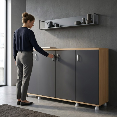 Armoire Mobilier de bureau Salle d'étude Bois Armoire de bureau Étagère Classeur