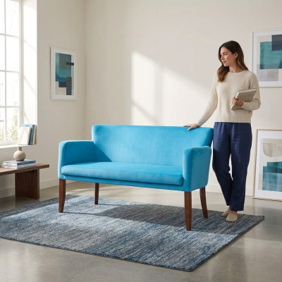 Bleu he Textile Zweisitzer Arbeitsraum Couch Moderne Büromöbel Bureau