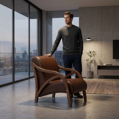 Fauteuil moderne marron Mobilier de salle d'étude Fauteuil Mobilier de bureau