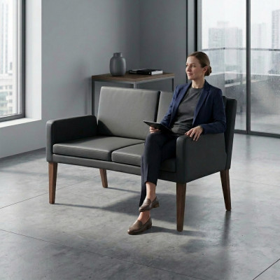 Canapé deux places en textile canapé mobilier de bureau mobilier de sièges