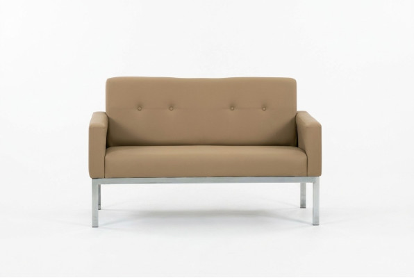Beige Canapé rembourré Deux places Mobilier de bureau Cadre en bois Revêtements textiles