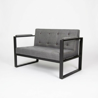 Banc design gris Deux places Housse en textile Mobilier de bureau Meuble